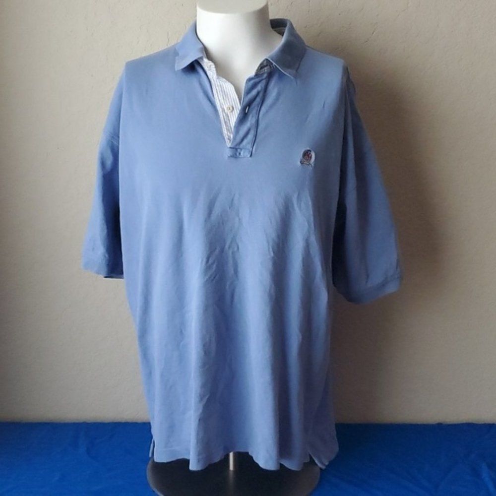Vintage Tommy Hilfiger Crest Logo Pique Polo Shirt - Size XL